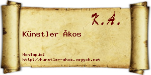 Künstler Ákos névjegykártya